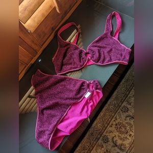 Oseree Lumiere 90s Fuschia Pink Bikini in XL (like M)